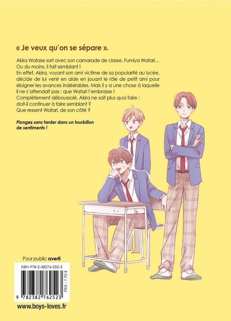 IMAGE 2 : Je ne veux pas rompre ! - Tome 01 - Livre (Manga) - Yaoi - Hana Collection