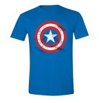 Tee Shirt - Captain America : Bouclier (Cobalt) - Homme - Cotton Division