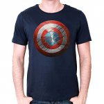 Tee Shirt - Captain America : Bouclier griff (Bleu marine) - Homme - Marvel